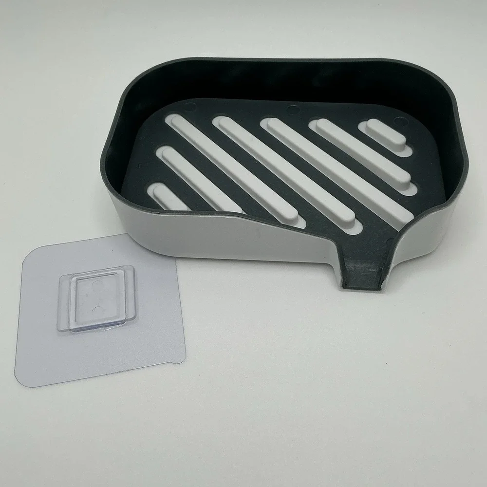 Free Drain Soap Dish jolder Plastic New Blak Whet Wite